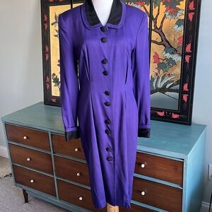 Vintage Purple Talbots Button Down Career Dress